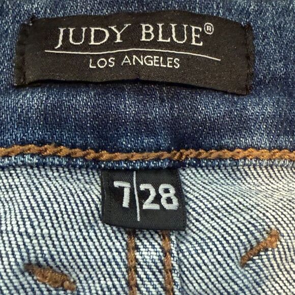 Judy Blue High Waist Double Button Wide Leg Jeans Medium Wash Size 7/28 - Picture 8 of 16